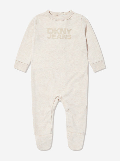 DKNY Baby Boys 5 Piece Babygrow Set in Beige