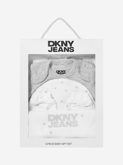 DKNY Baby Boys 5 Piece Babygrow Set in White