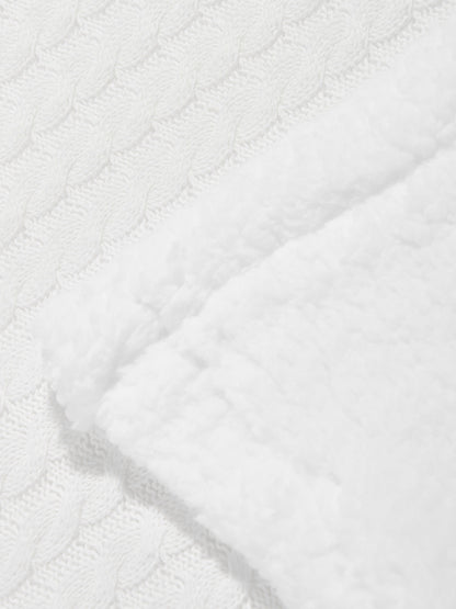 DKNY Baby Sherpa Fleece Blanket in White (90cm)