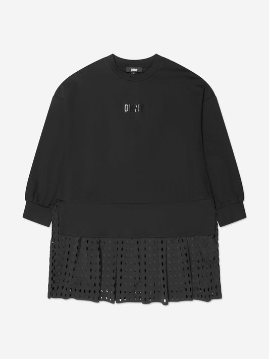 DKNY 女童长袖米兰连衣裙（黑色）
