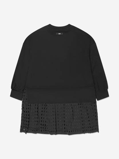 DKNY 女童长袖米兰连衣裙（黑色）