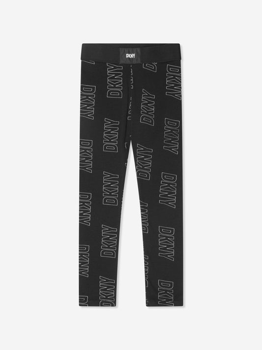DKNY 女童黑色徽标紧身裤