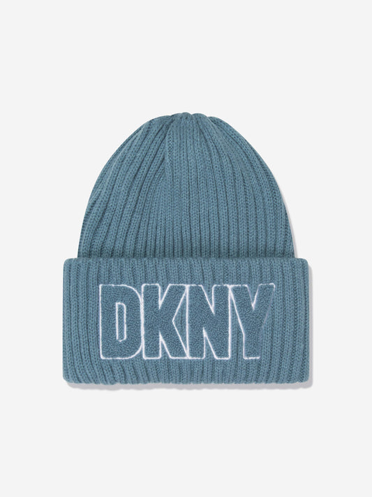 DKNY Kids 绿松石色针织套头帽
