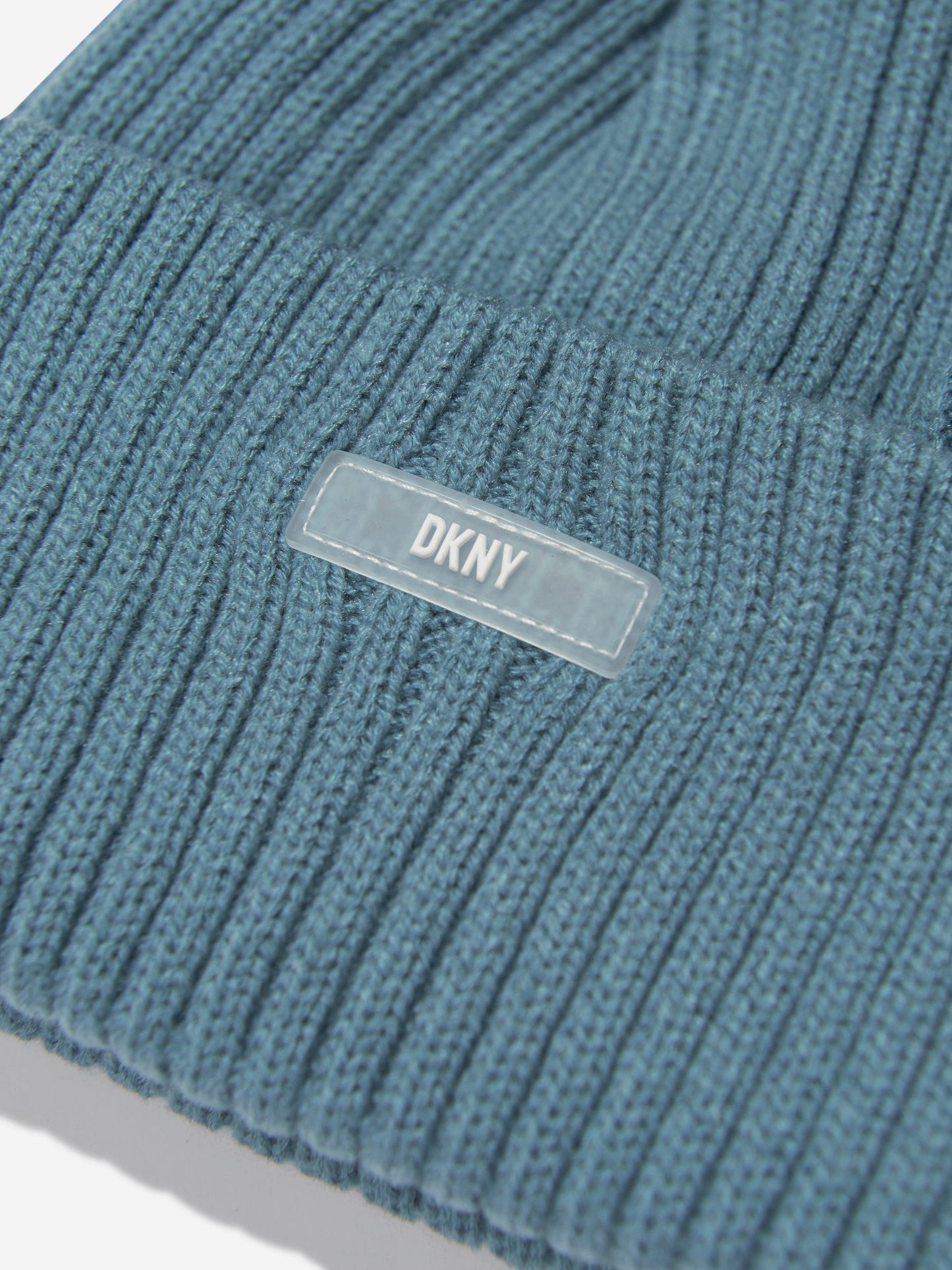DKNY Kids 绿松石色针织套头帽