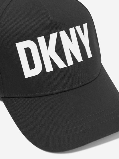 DKNY Kids 黑色徽标帽