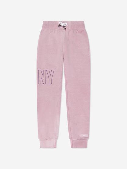 DKNY Kids 紫色徽标慢跑裤