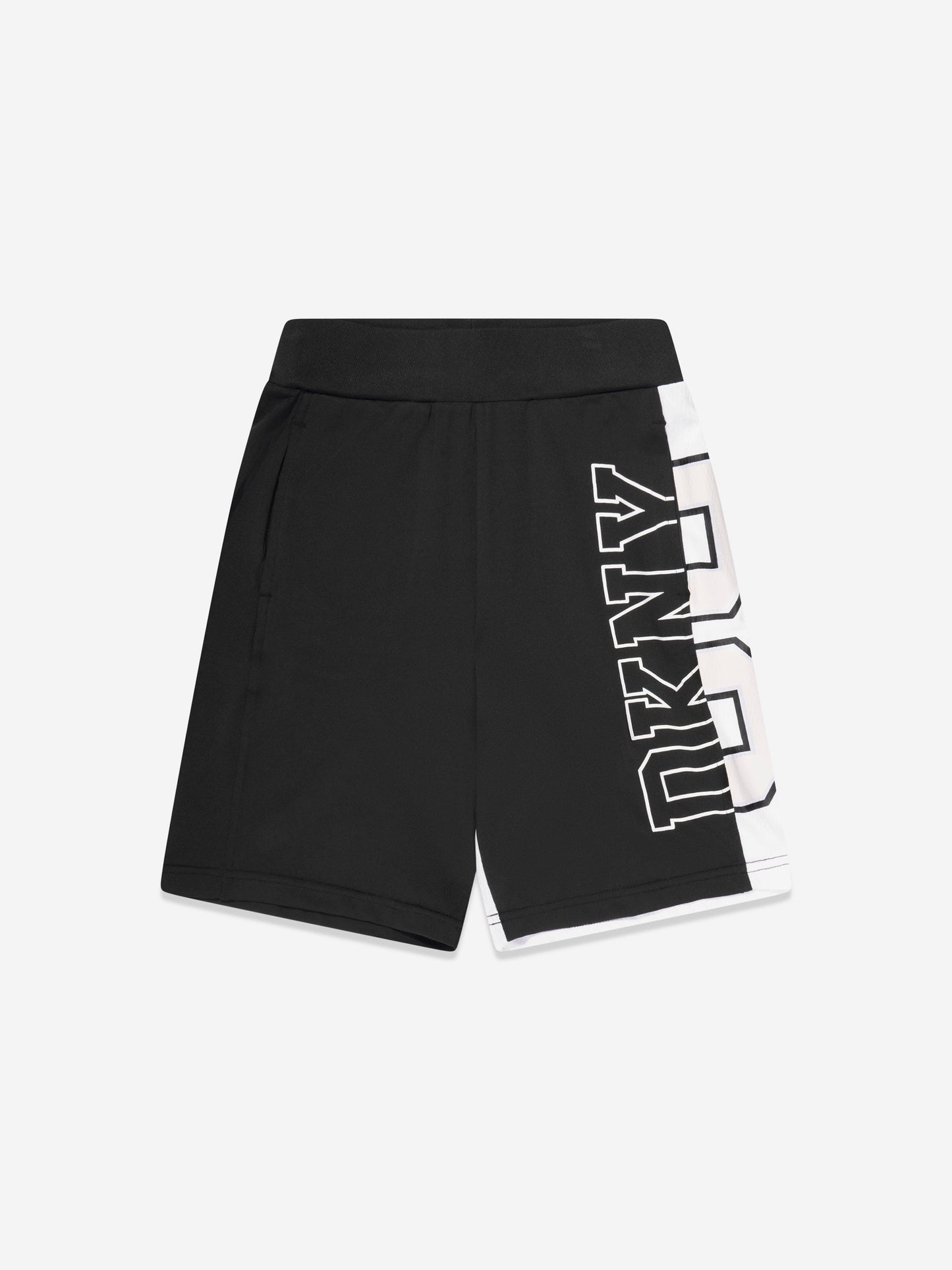 DKNY Kids 徽标百慕大短裤（黑色）