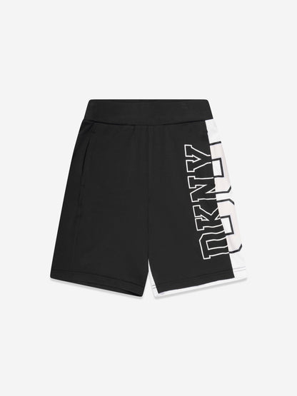 DKNY Kids 徽标百慕大短裤（黑色）