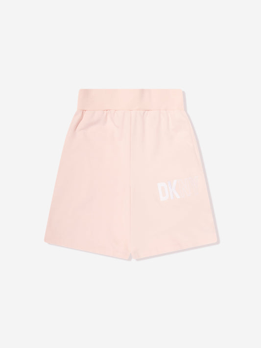 DKNY Kids 粉色徽标百慕大短裤