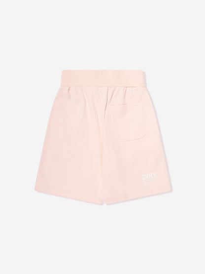 DKNY Kids 粉色徽标百慕大短裤