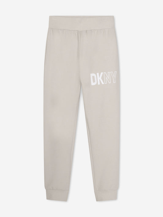 DKNY Kids 徽标慢跑裤（白色）