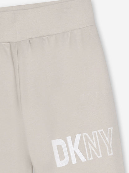 DKNY Kids 徽标慢跑裤（白色）