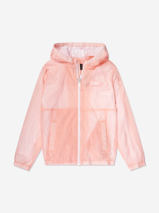 DKNY 女童连帽风衣（粉色）