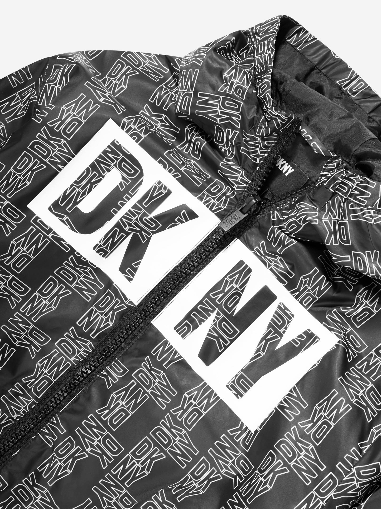 DKNY Kids 徽标风衣（黑色）