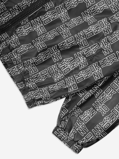 DKNY Kids 徽标风衣（黑色）