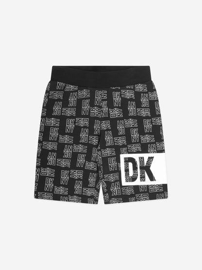 DKNY Kids 徽标百慕大短裤（黑色）