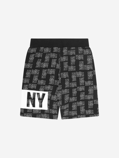 DKNY Kids 徽标百慕大短裤（黑色）