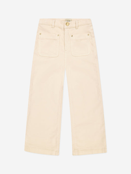 DL1961 女童 Lily 宽腿灯芯绒长裤（白色）