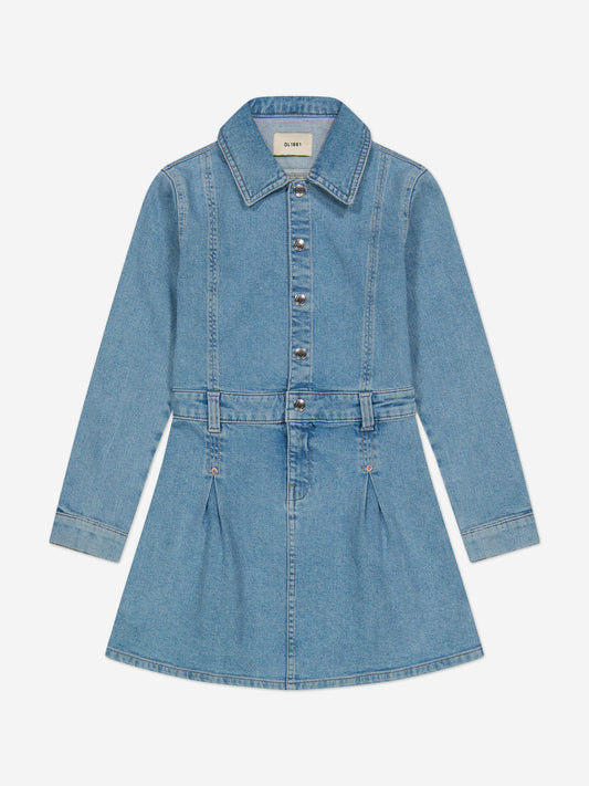 DL1961 女童 Manning 蓝色牛仔连衣裙