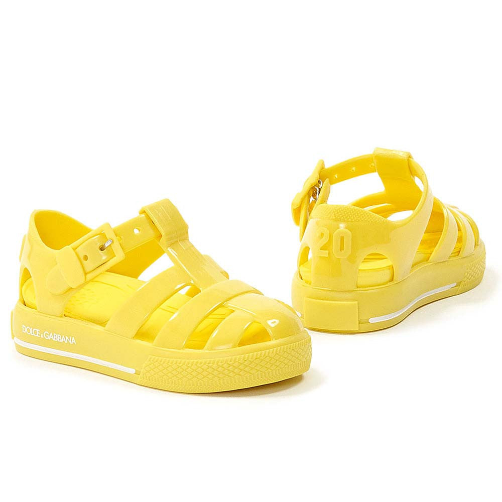 Boys &Girls Yellow Pvc Sandals