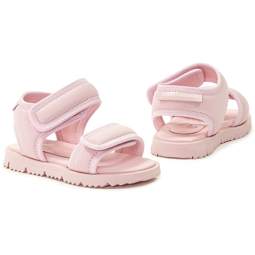 Girls Pink Neoprene Sandals with Velcro