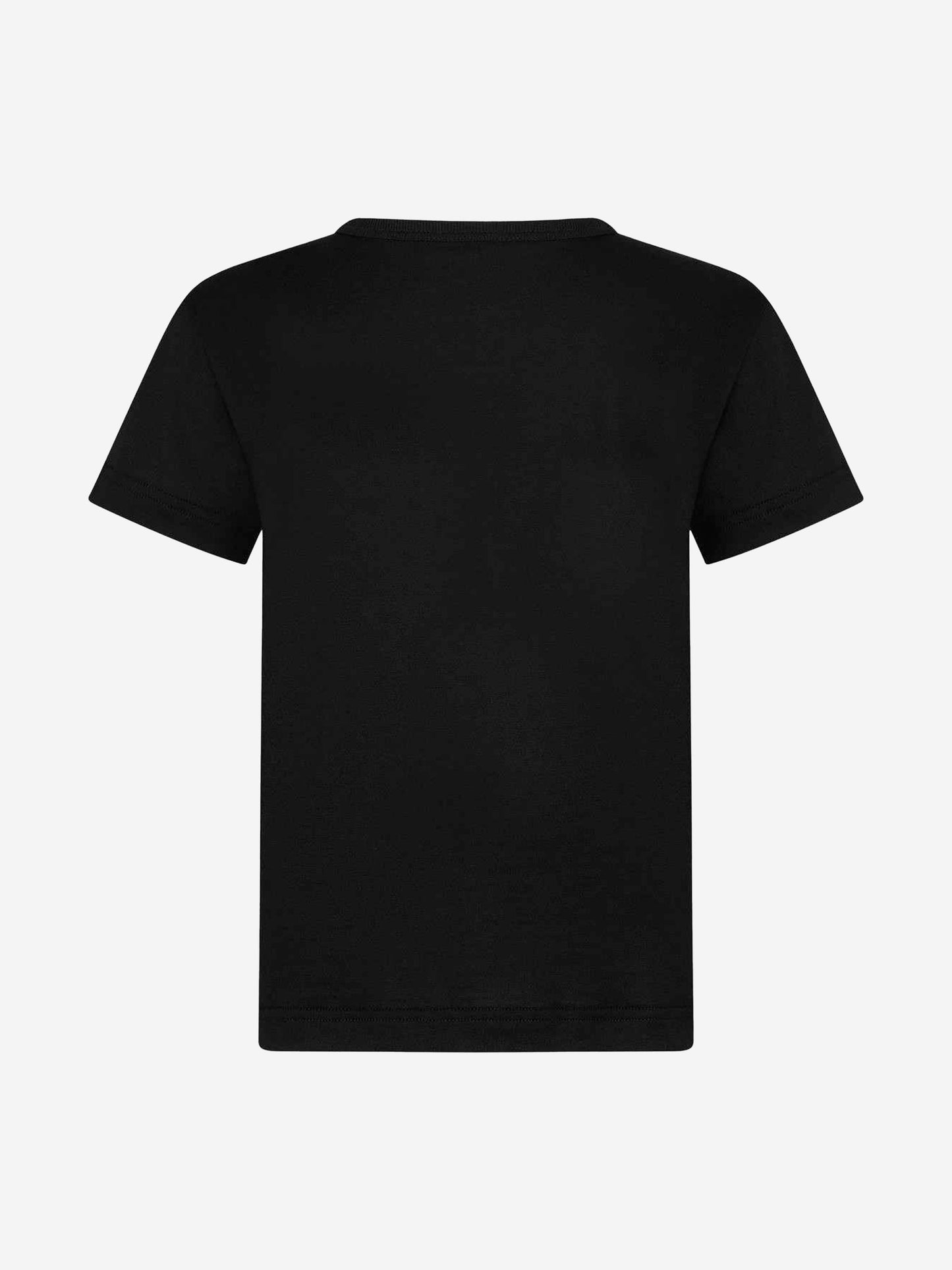 Dolce & Gabbana 男童黑色棉质平纹针织徽标 T 恤