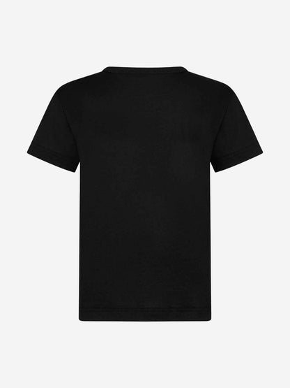 Dolce & Gabbana 男童黑色棉质平纹针织徽标 T 恤