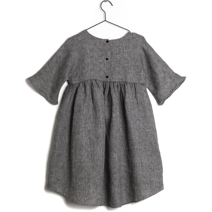 Girls Black Linen Dress