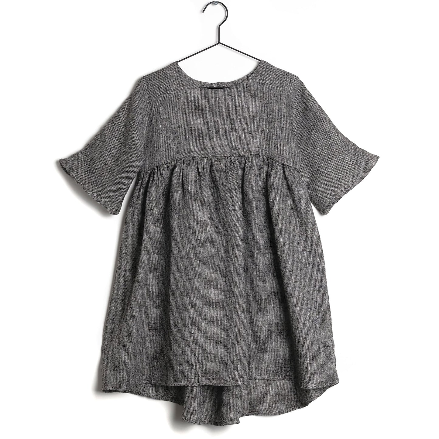 Girls Black Linen Dress