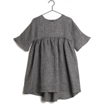 Girls Black Linen Dress