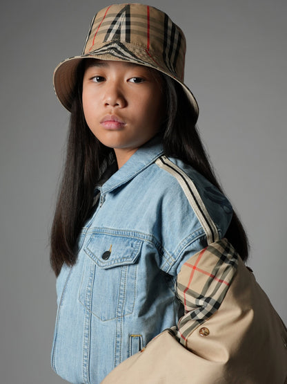 Palm Angels 女童 Overlogo Track Chambray 夹克（蓝色）