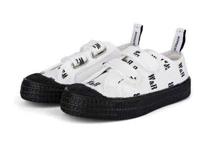 Girls White Velcro Logo Shoes