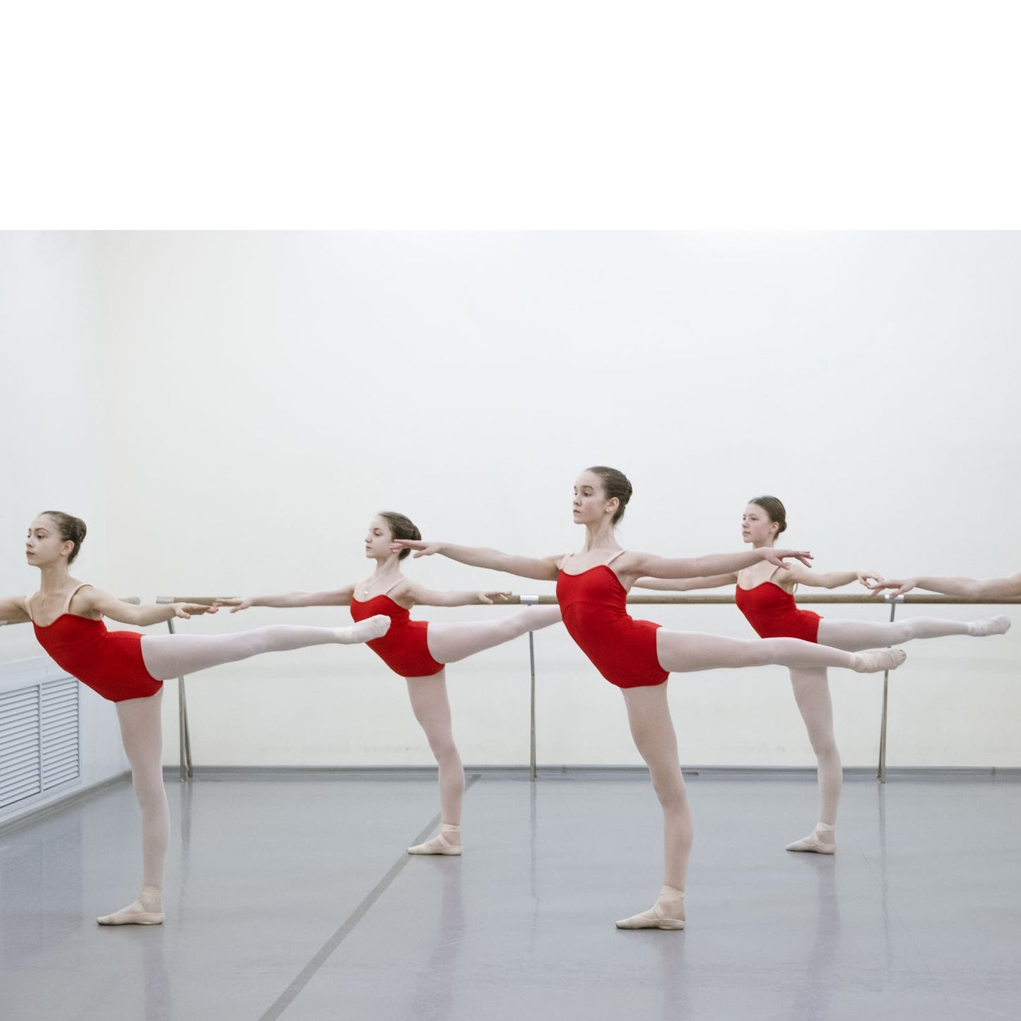 女士红色芭蕾舞连体衣