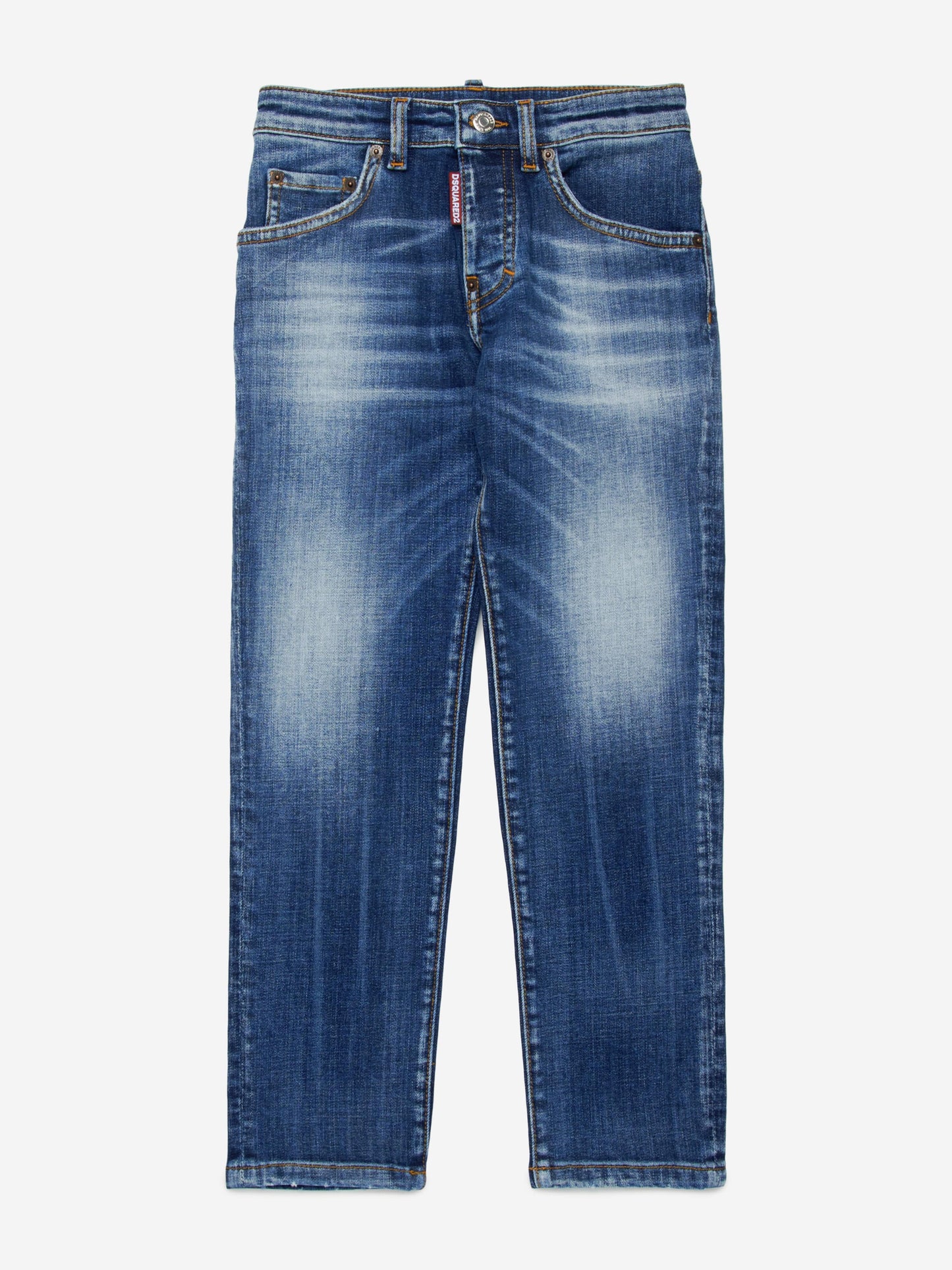Dsquared2 儿童蓝色常规版型牛仔裤