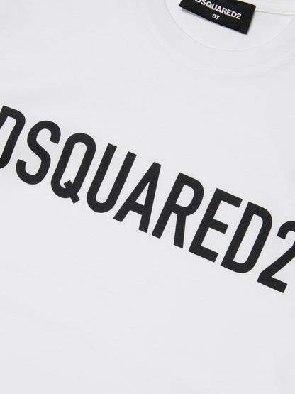 Dsquared2 儿童徽标印花 T 恤 (白色)