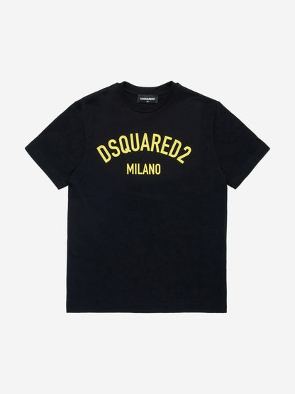 Dsquared2 儿童 Milano 徽标 T 恤（黑色）