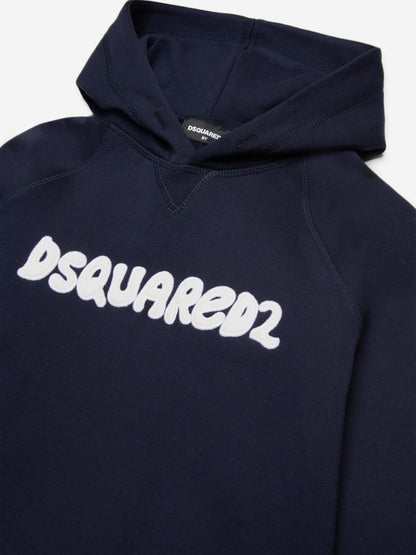 Dsquared2 儿童徽标连帽衫（海军蓝）