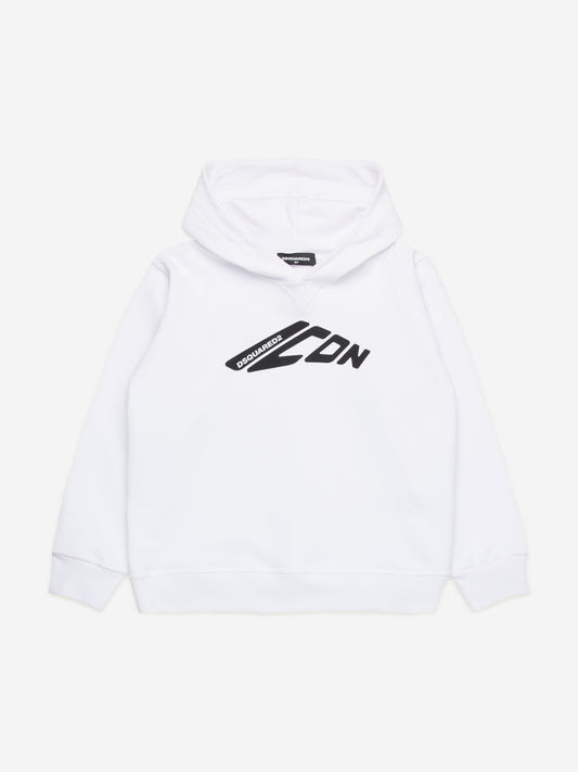 儿童白色 Icon Logo 连帽衫
