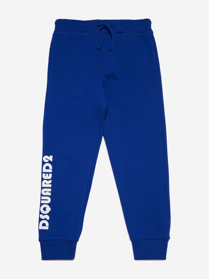 Dsquared2 儿童蓝色徽标慢跑裤