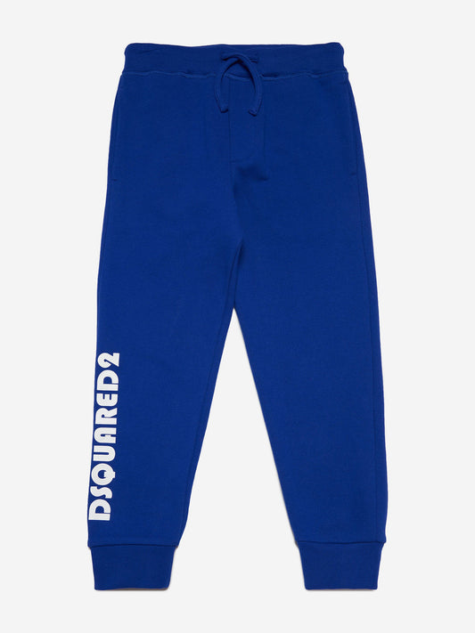 Dsquared2 儿童蓝色徽标慢跑裤