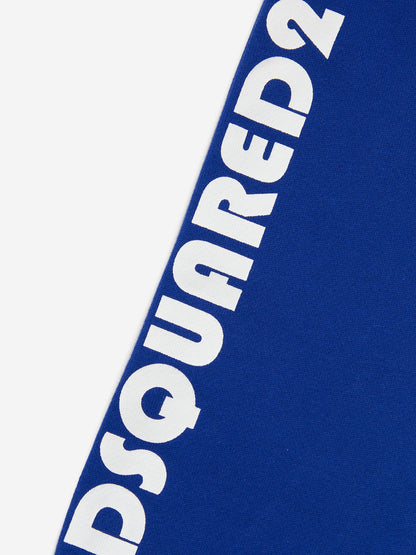Dsquared2 儿童蓝色徽标慢跑裤