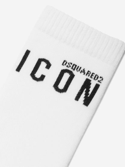 Dsquared2 Kids Icon Logo 袜子（白色）