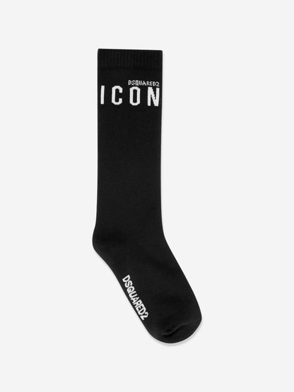 Dsquared2 Kids Icon Logo 袜子（黑色）