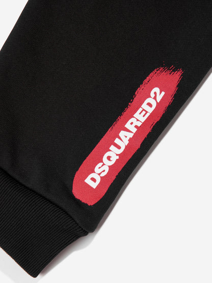 Dsquared2 儿童徽标慢跑裤（黑色）