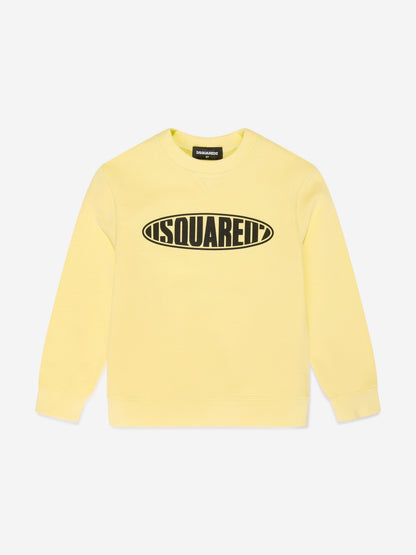 Dsquared2 儿童圆形徽标运动衫（黄色）