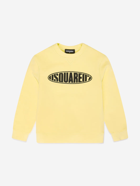 Dsquared2 儿童圆形徽标运动衫（黄色）