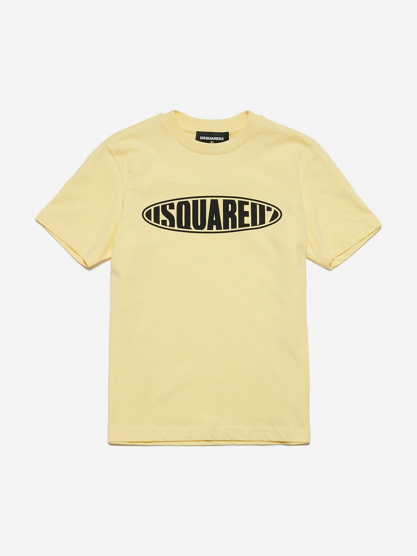 Dsquared2 儿童圆形徽标 T 恤（黄色）
