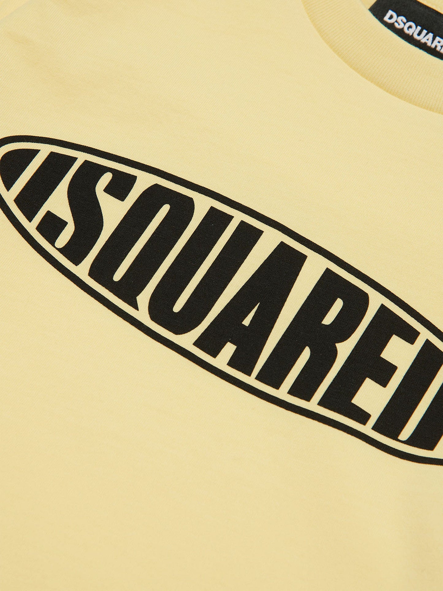 Dsquared2 儿童圆形徽标 T 恤（黄色）
