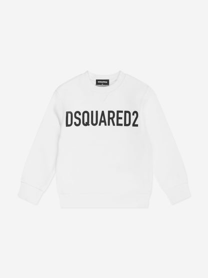 Dsquared2 儿童白色徽标运动衫
