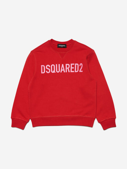 Dsquared2 儿童红色徽标运动衫